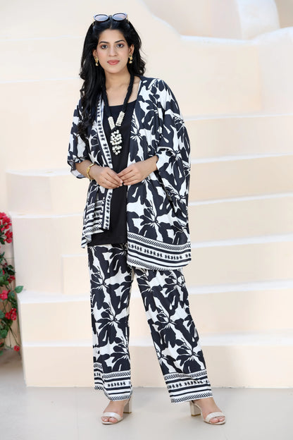 Hazel Kimono Set Black & White