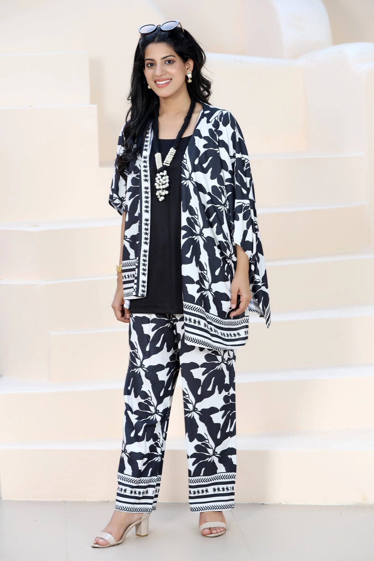 Hazel Kimono Set Black & White