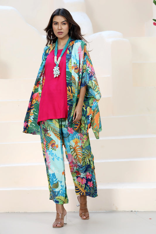 Hazel Kimono Set Parrot