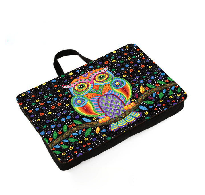 Lap Cushions Single Black Owl