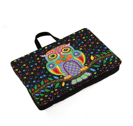 Lap Cushions Single Black Owl