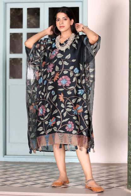 MaheshwariKaftan-Floral-Black