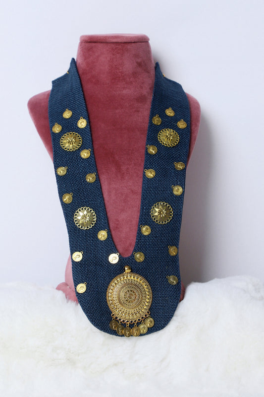 Necklace Jute Blue