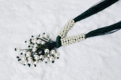 Necklace Pearl Angoori Dark Green