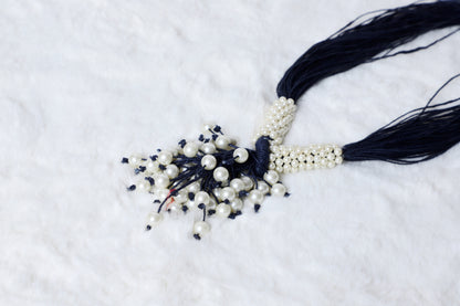 Necklace Pearl Angoori Navy Blue