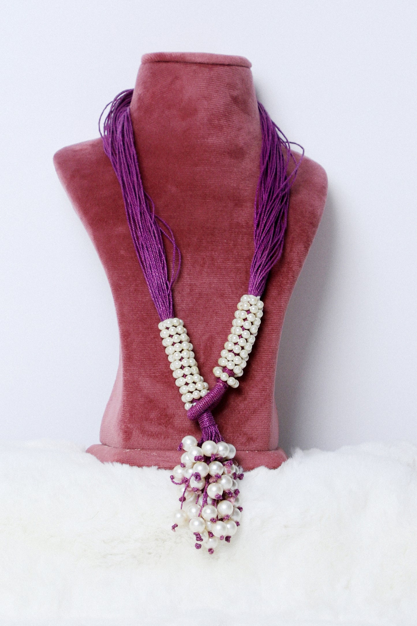 Necklace Pearl Angoori Purple