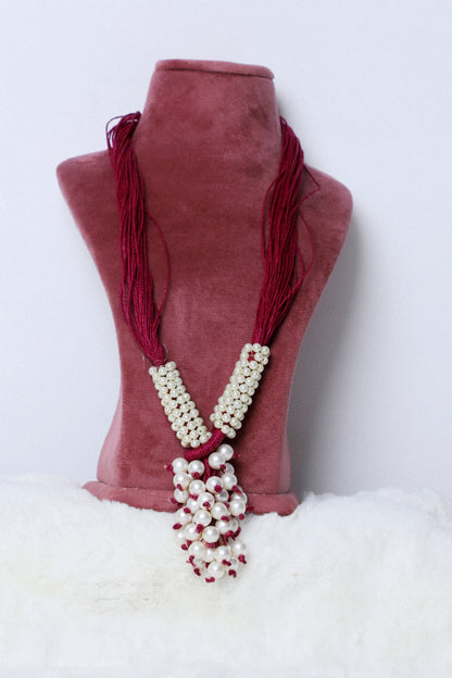 Necklace Pearl Angoori Red