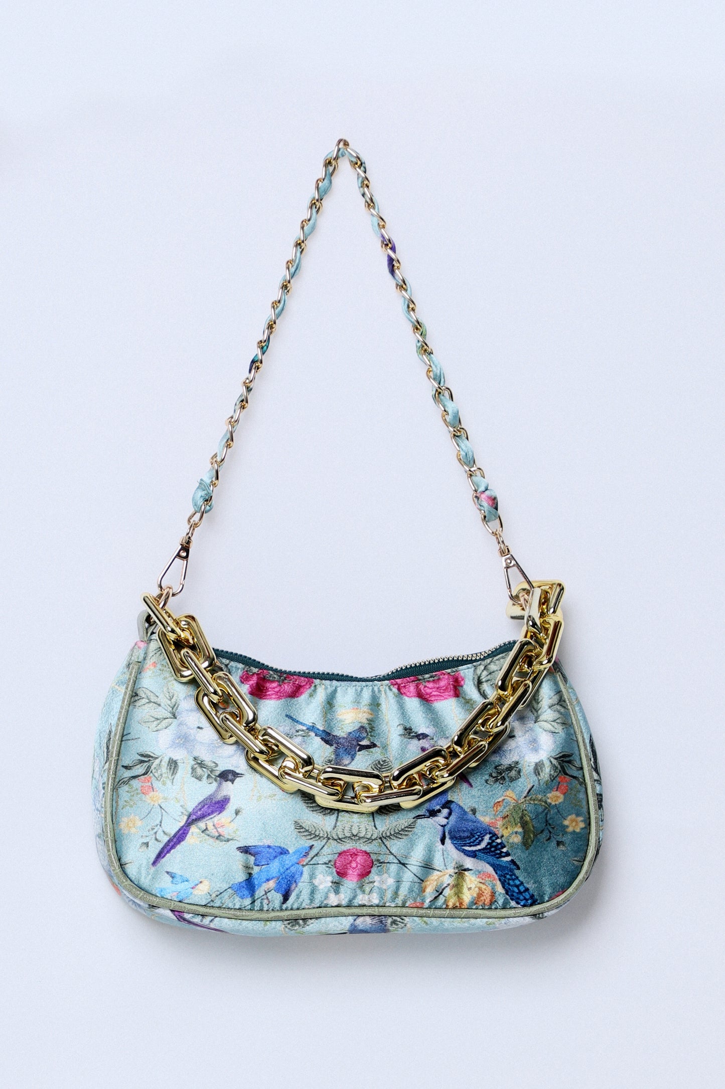 Nikki Gold Garden Print Aqua