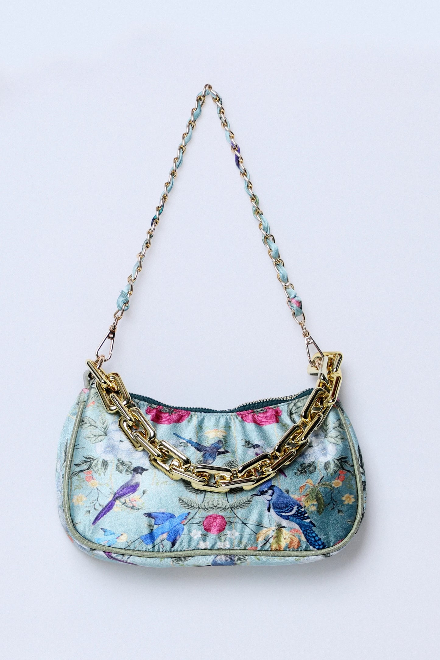 Nikki Gold Garden Print Aqua