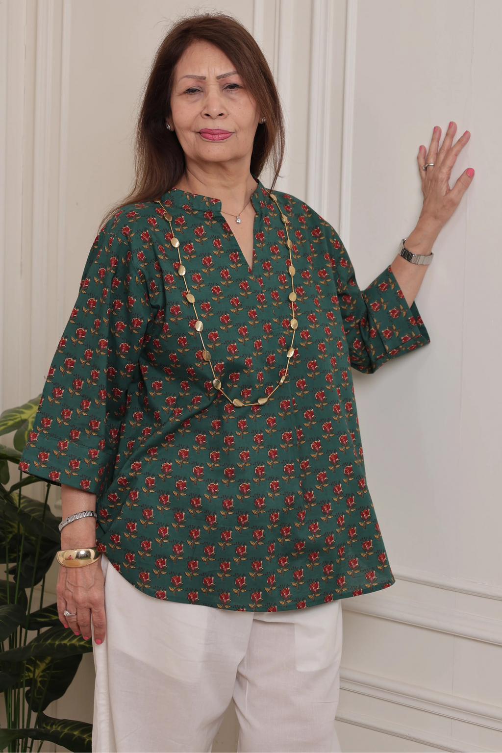 Noor Kurti Green Floral
