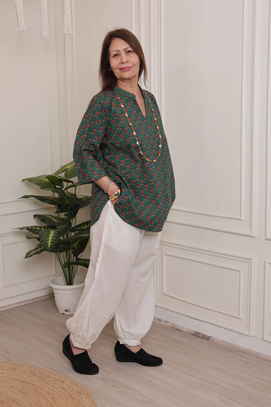 Summer Cool Shirt Green Floral