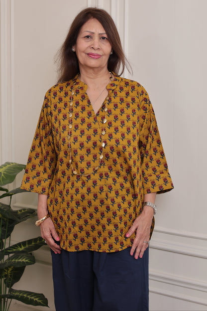 Noor Kurti Yellow Floral