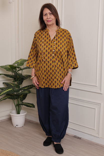 Noor Kurti Yellow Floral