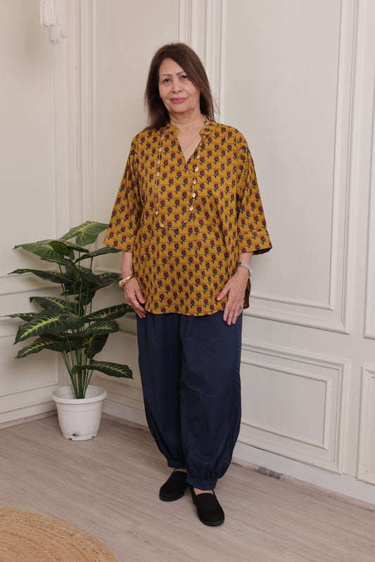 Summer Cool Shirt Yellow Floral