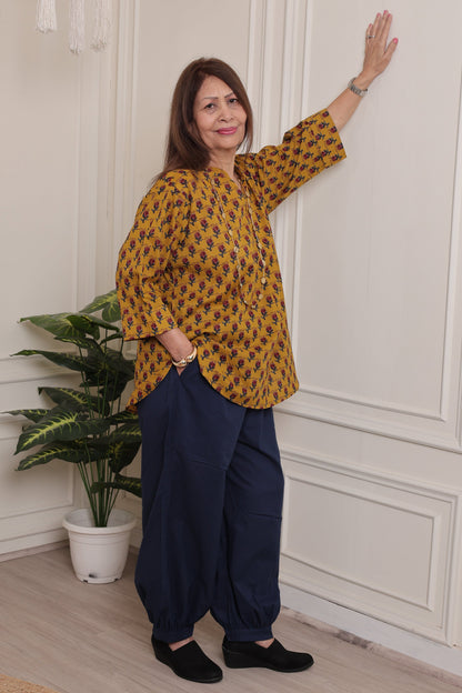 Noor Kurti Yellow Floral