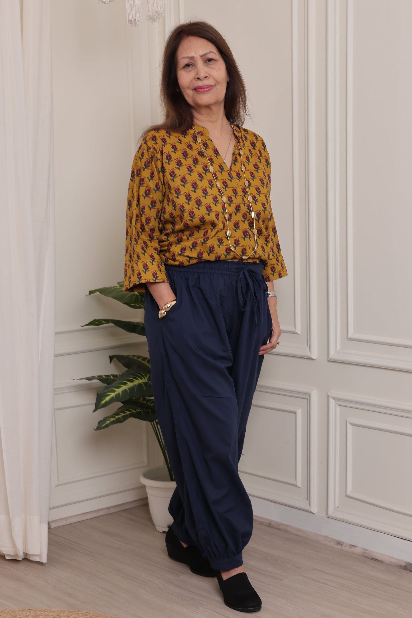Noor Kurti Yellow Floral