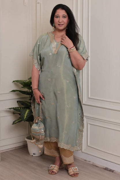 Tissue Kaftan Green