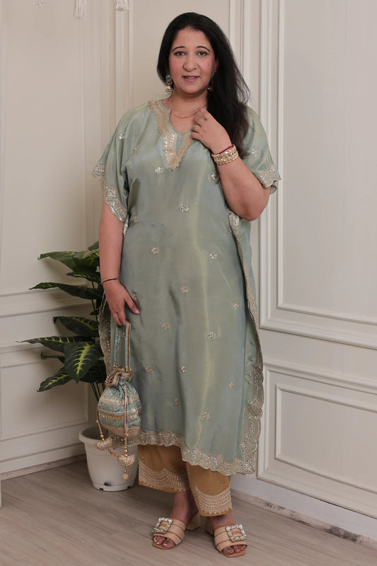 Tissue Kaftan Green