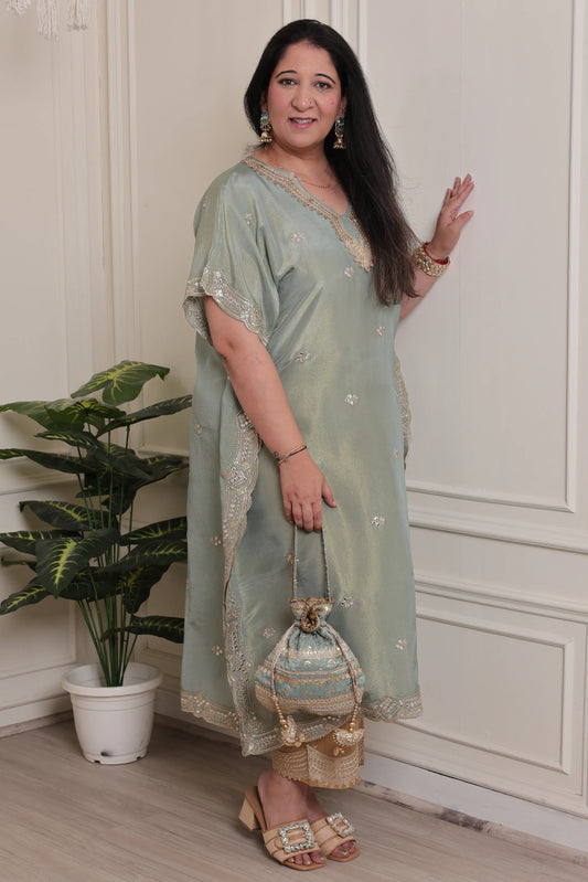 Tissue Kaftan Green