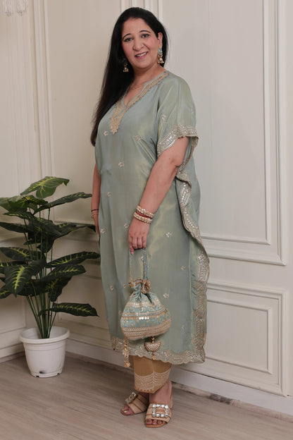 Tissue Kaftan Green