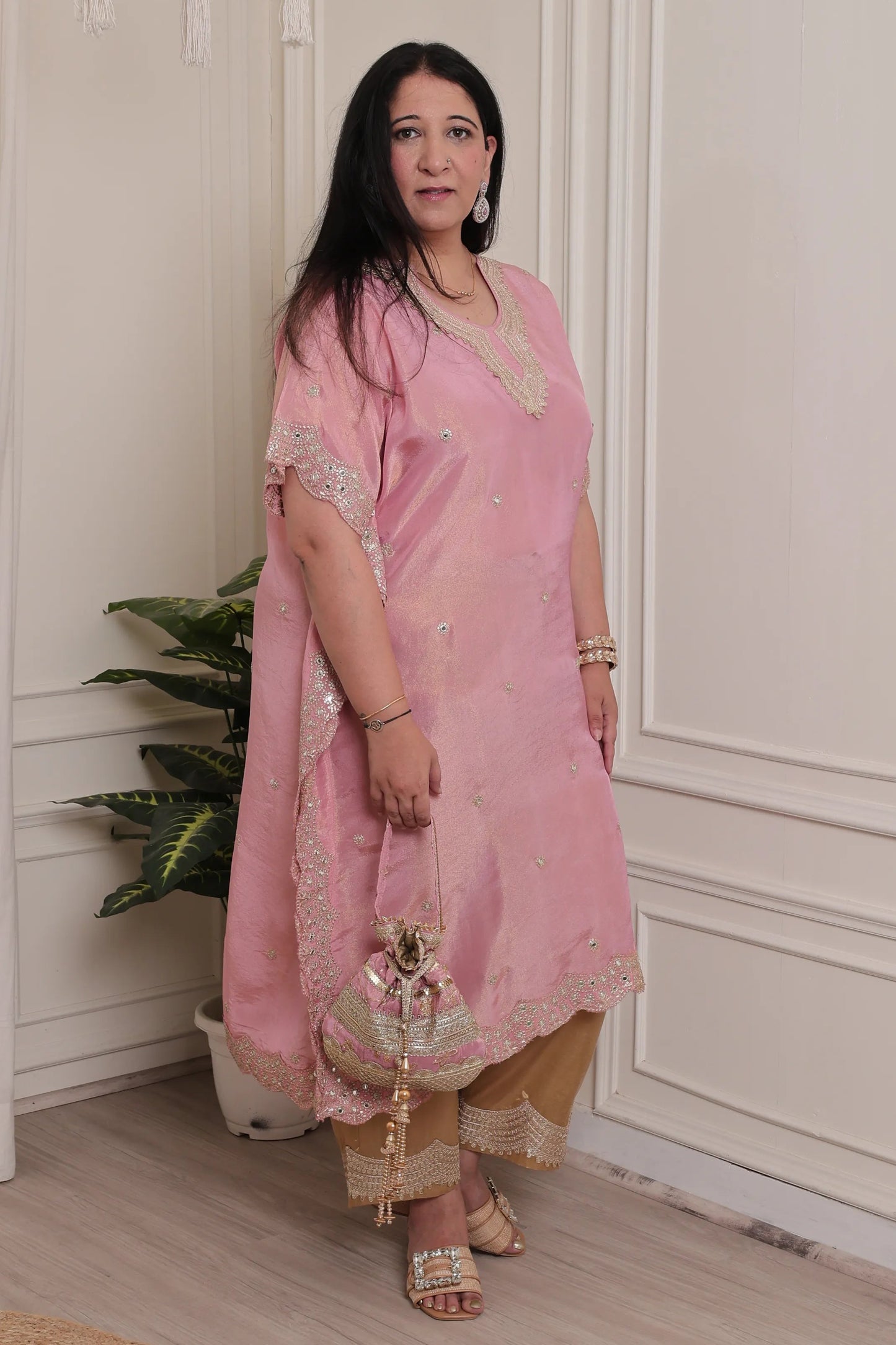 Tissue Kaftan Pink
