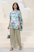 Tunic Top Garden Print Aqua