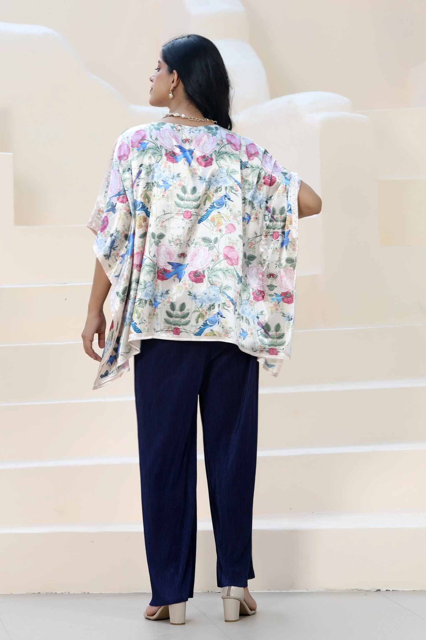 Tunic Top Garden Print Cream