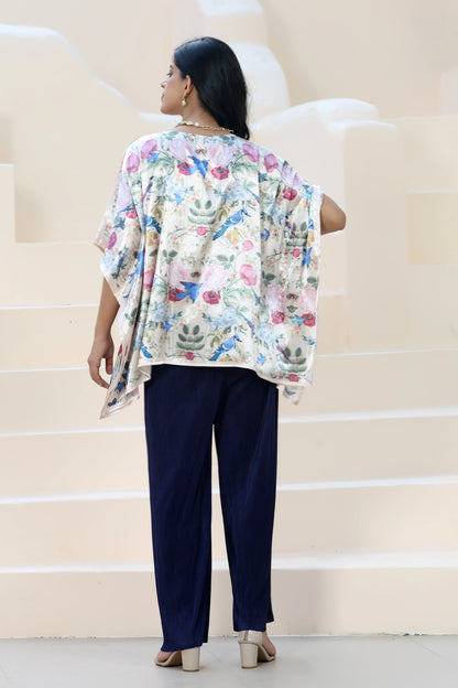 Tunic Top Garden Print Cream
