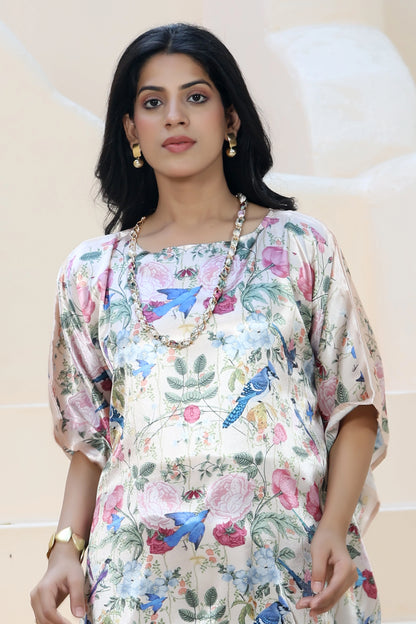 Tunic Top Garden Print Cream