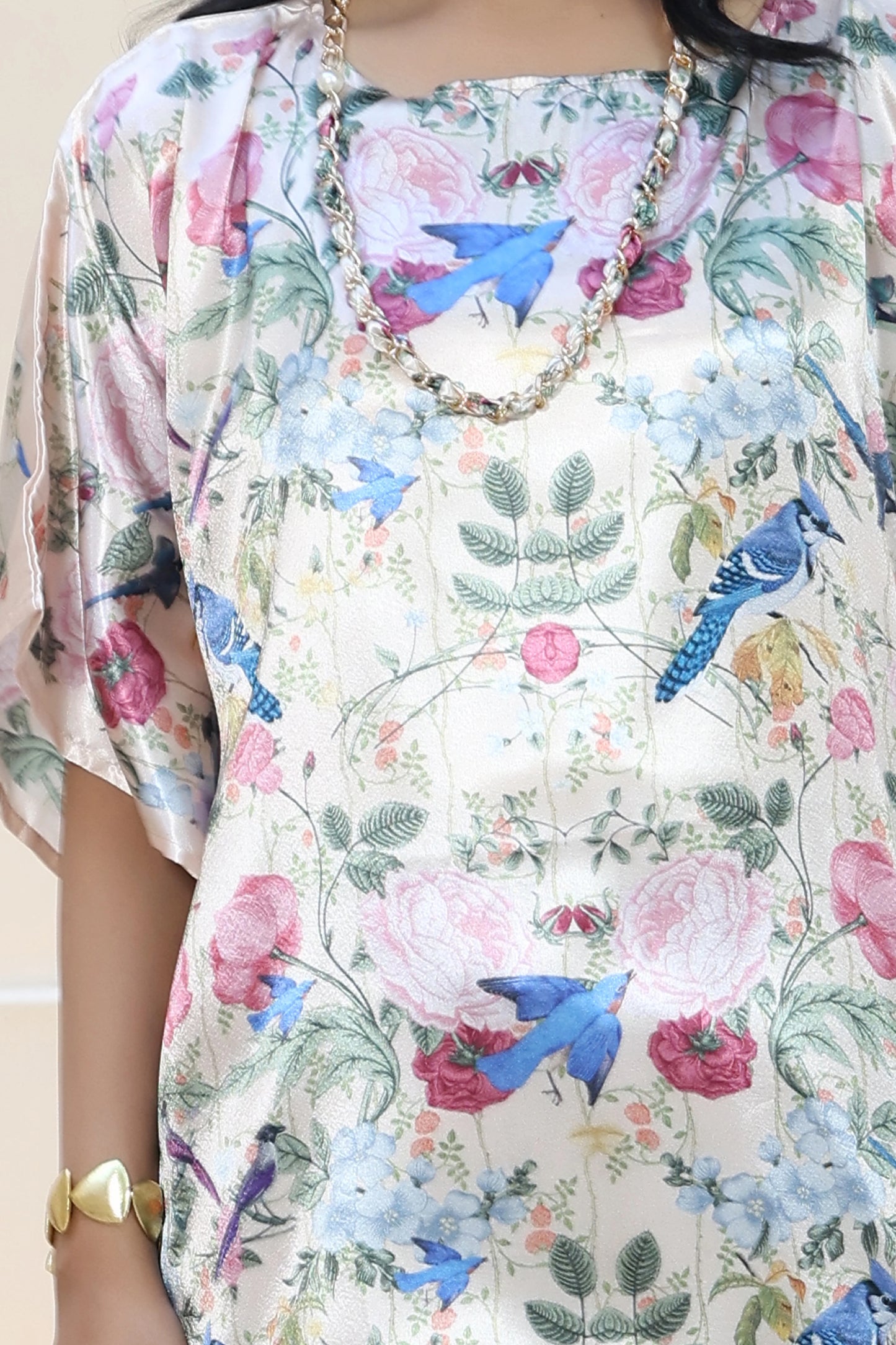 Tunic Top Garden Print Cream