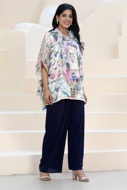 Tunic Top Garden Print Cream