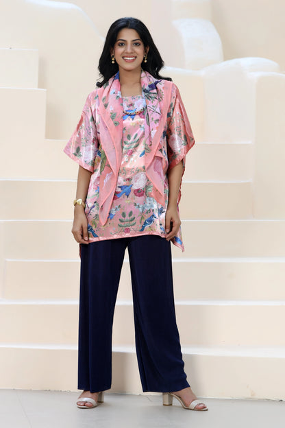 Tunic Top Garden Print Peach