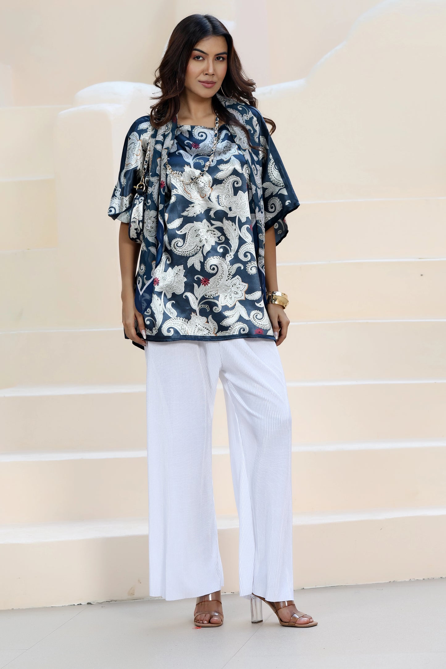 Tunic Top Paisley Blue