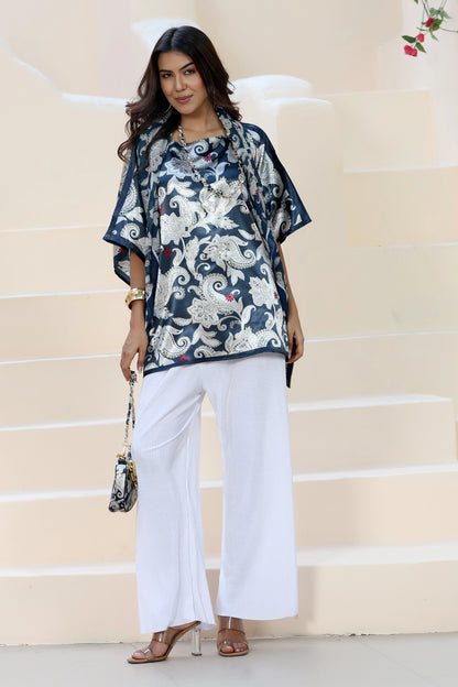 Tunic Top Paisley Blue