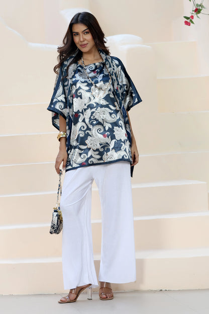 Tunic Top Paisley Blue