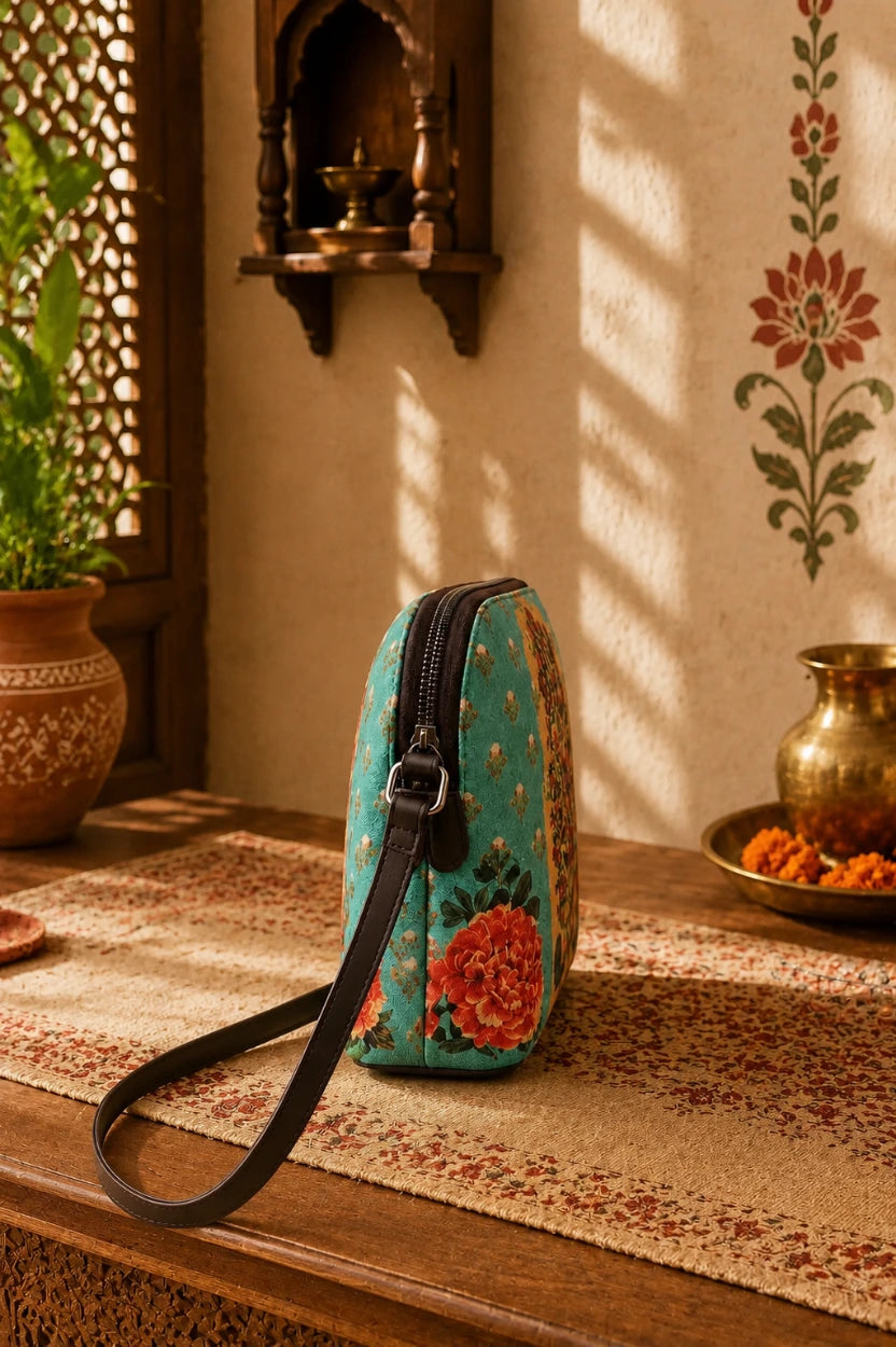 Canvas Sling Tree of Life Light Aqua