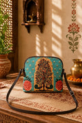 Canvas Sling Tree of Life Light Aqua