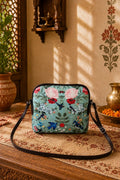 Canvas Sling Garden Print Aqua