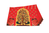 Canvas Placemat (Tree Of Life - Red)
