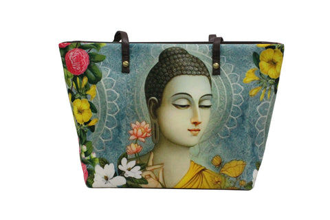 College Shopper (Buddha Print Aqua)