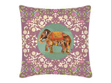 Cushion Cover, Square (Oriental Elephant - Purple)