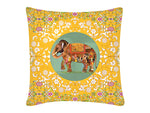 Cushion Cover, Square (Oriental Elephant - Yellow)