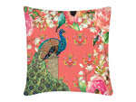 Cushion Cover, Square (Single Peacock - Peach)