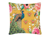 Cushion Cover, Square (Single Peacock - Yellow)