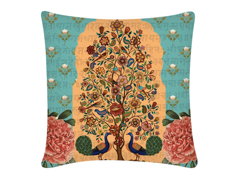 Cushion Cover, Square (Tree Of Life - Light Aqua)