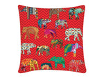 Cushion Cover, Square (ZZ Elephant - Red)