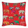 Cushion Cover, Square (ZZ Elephant - Red)