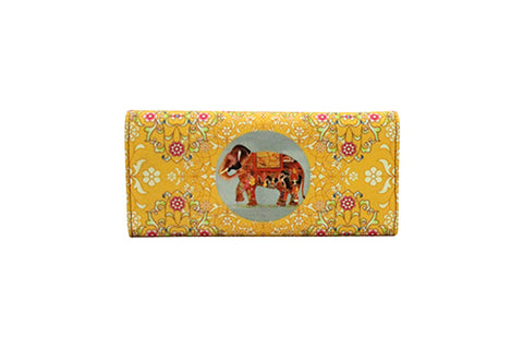 Flap Wallet - Oriental Elephant Yellow