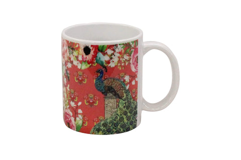 Mug, Large (Single Peacock - Peach)